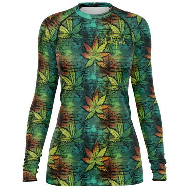 Chokefish™ Long Sleeve Rashguard Cannabis Woman's Shirt-004